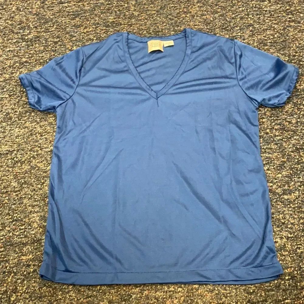 Blue Satin Like Short Sleeve Tee sz. M